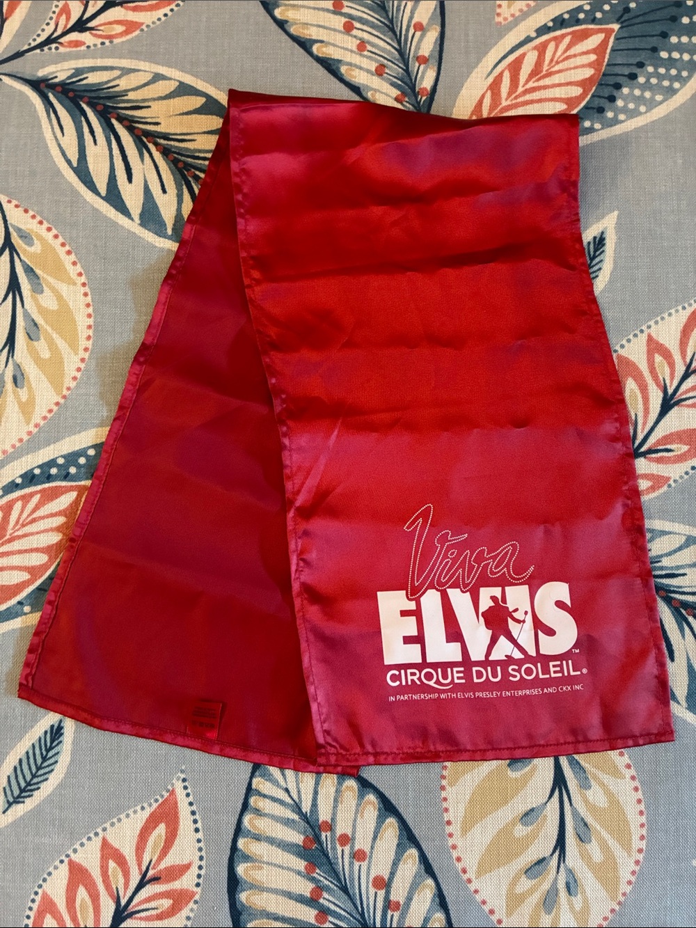Cirque du Soleil Viva Elvis Red Satin Scarf